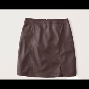 Brown vegan leather skirt